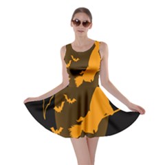 Day Hallowiin Ghost Bat Cobwebs Full Moon Spider Skater Dress by Mariart