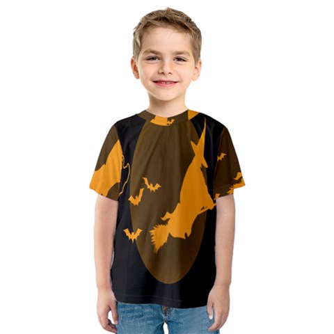 Day Hallowiin Ghost Bat Cobwebs Full Moon Spider Kids  Sport Mesh Tee by Mariart