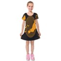 Day Hallowiin Ghost Bat Cobwebs Full Moon Spider Kids  Short Sleeve Velvet Dress View1