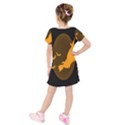 Day Hallowiin Ghost Bat Cobwebs Full Moon Spider Kids  Short Sleeve Velvet Dress View2