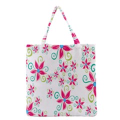 Flower Beauty Sexy Rainbow Sunflower Pink Green Blue Grocery Tote Bag by Mariart