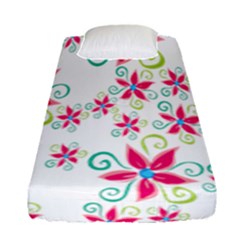 Flower Beauty Sexy Rainbow Sunflower Pink Green Blue Fitted Sheet (single Size)