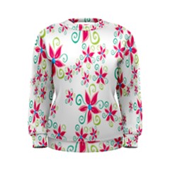 Flower Beauty Sexy Rainbow Sunflower Pink Green Blue Women s Sweatshirt