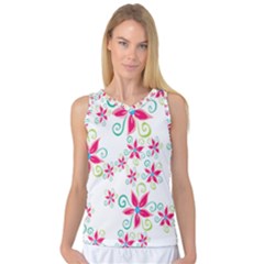 Flower Beauty Sexy Rainbow Sunflower Pink Green Blue Women s Basketball Tank Top