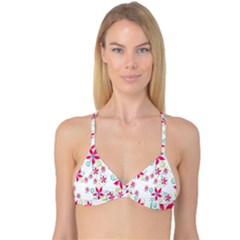 Flower Beauty Sexy Rainbow Sunflower Pink Green Blue Reversible Tri Bikini Top