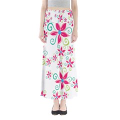 Flower Beauty Sexy Rainbow Sunflower Pink Green Blue Full Length Maxi Skirt