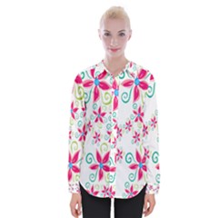 Flower Beauty Sexy Rainbow Sunflower Pink Green Blue Womens Long Sleeve Shirt