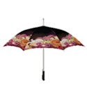 Flower Back Leaf Polka Dots Black Pink Straight Umbrellas View3