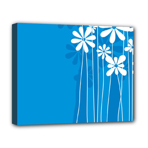 Flower Blue Deluxe Canvas 20  X 16  