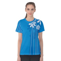 Flower Blue Women s Cotton Tee