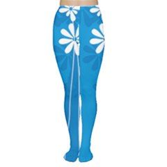 Flower Blue Women s Tights by Mariart