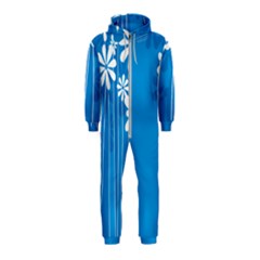 Flower Blue Hooded Jumpsuit (kids) by Mariart