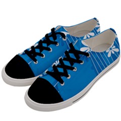 Flower Blue Men s Low Top Canvas Sneakers by Mariart