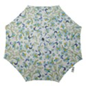 Flower Blue Butterfly Leaf Green Hook Handle Umbrellas (Small) View1