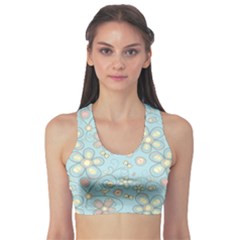 Flower Blue Butterfly Bird Yellow Floral Sexy Sports Bra