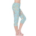 Flower Blue Butterfly Bird Yellow Floral Sexy Capri Leggings  View4