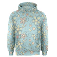 Flower Blue Butterfly Bird Yellow Floral Sexy Men s Pullover Hoodie by Mariart