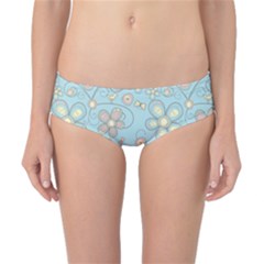 Flower Blue Butterfly Bird Yellow Floral Sexy Classic Bikini Bottoms by Mariart