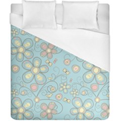 Flower Blue Butterfly Bird Yellow Floral Sexy Duvet Cover (california King Size) by Mariart