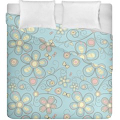 Flower Blue Butterfly Bird Yellow Floral Sexy Duvet Cover Double Side (king Size)