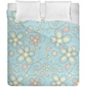 Flower Blue Butterfly Bird Yellow Floral Sexy Duvet Cover Double Side (California King Size) View1