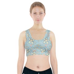 Flower Blue Butterfly Bird Yellow Floral Sexy Sports Bra With Pocket