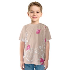 Flower Bird Love Pink Heart Valentine Animals Star Kids  Sport Mesh Tee