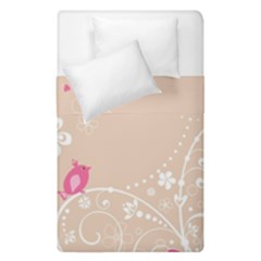 Flower Bird Love Pink Heart Valentine Animals Star Duvet Cover Double Side (single Size) by Mariart