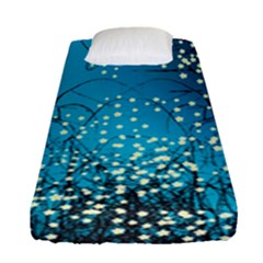 Flower Back Leaf River Blue Star Fitted Sheet (single Size) by Mariart