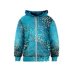 Flower Back Leaf River Blue Star Kids  Zipper Hoodie by Mariart