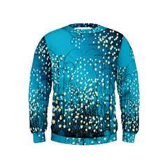 Flower Back Leaf River Blue Star Kids  Sweatshirt