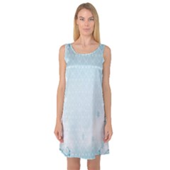 Flower Blue Polka Plaid Sexy Star Love Heart Sleeveless Satin Nightdress