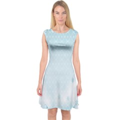 Flower Blue Polka Plaid Sexy Star Love Heart Capsleeve Midi Dress