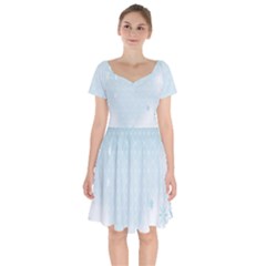 Flower Blue Polka Plaid Sexy Star Love Heart Short Sleeve Bardot Dress