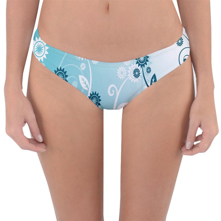 Flower Blue River Star Sunflower Reversible Hipster Bikini Bottoms