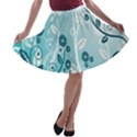 Flower Blue River Star Sunflower A-line Skater Skirt View1