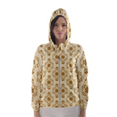 Flower Brown Star Rose Hooded Wind Breaker (women) by Mariart