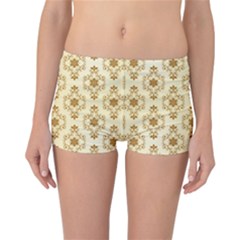 Flower Brown Star Rose Reversible Boyleg Bikini Bottoms