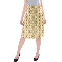 Flower Brown Star Rose Midi Beach Skirt by Mariart