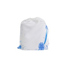 Flower Blue Sunflower Star Sexy Drawstring Pouches (small) 