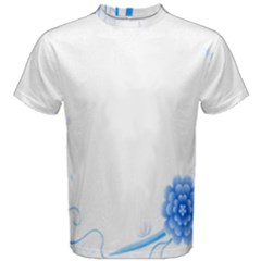 Flower Blue Sunflower Star Sexy Men s Cotton Tee