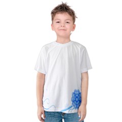 Flower Blue Sunflower Star Sexy Kids  Cotton Tee