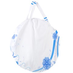 Flower Blue Sunflower Star Sexy Giant Round Zipper Tote