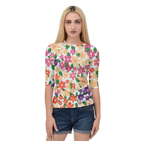 Flower Floral Rainbow Rose Quarter Sleeve Raglan Tee by Mariart