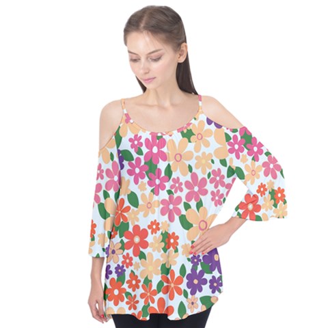 Flower Floral Rainbow Rose Flutter Tees by Mariart