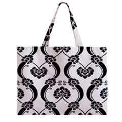 Flower Floral Black Sexy Star Black Zipper Mini Tote Bag