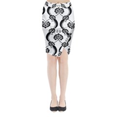 Flower Floral Black Sexy Star Black Midi Wrap Pencil Skirt by Mariart