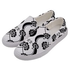 Flower Floral Black Sexy Star Black Men s Canvas Slip Ons by Mariart