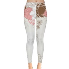 Flower Floral Rose Sunflower Star Sexy Pink Leggings  by Mariart