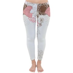 Flower Floral Rose Sunflower Star Sexy Pink Classic Winter Leggings by Mariart